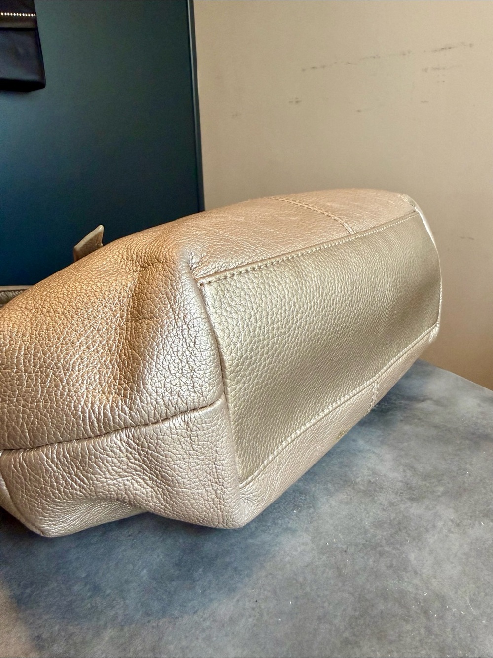 Tignanello Metallic Gold Shoulder Bag with Chain-Strap Accents - Picture 7 of 12